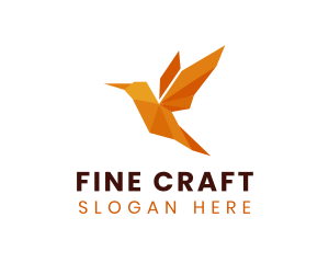 Hummingbird Origami Art logo design