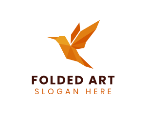 Origami - Hummingbird Origami Art logo design