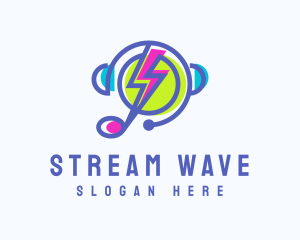 Streaming - Electric Music Streaming logo design