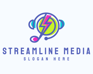 Streaming - Electric Music Streaming logo design