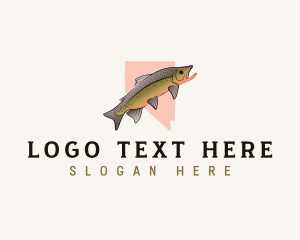 Map - Nevada Fish Trout logo design