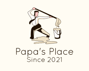 Father - Janitor Man Cleaning logo design