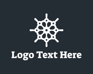 Port - Tech Ship Wheel logo design