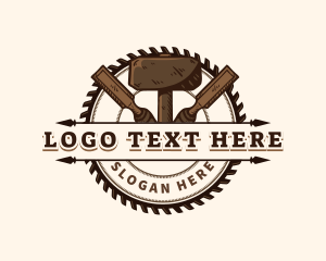Wood - Hammer Saw Crafting logo design