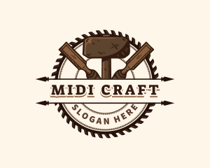 Hammer Saw Crafting logo design