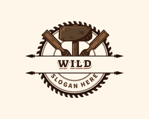 Lumber - Hammer Saw Crafting logo design