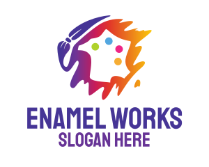 Enamel - Art Paint Palette logo design
