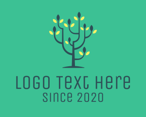 Relaxing - Green Flower Tree logo design