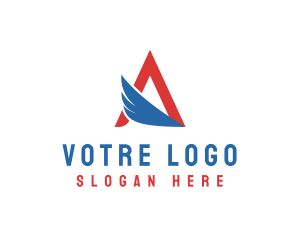 Wing - Patriotic Letter A American logo design