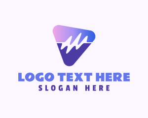 Flow - Abstract Triangle Wave Frequency logo design