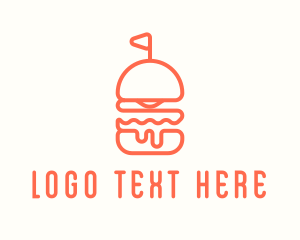 Fast Food - Minimal Cheeseburger Burger logo design
