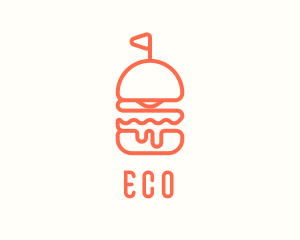 Minimal Cheeseburger Burger Logo
