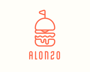 Minimal Cheeseburger Burger logo design