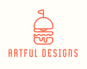 Minimal Cheeseburger Burger logo design