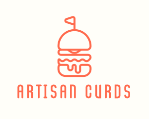 Minimal Cheeseburger Burger logo design