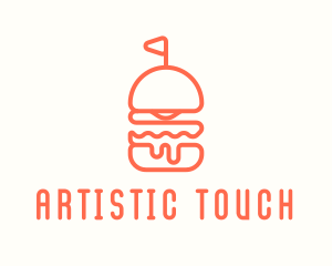 Minimal Cheeseburger Burger logo design