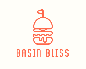 Minimal Cheeseburger Burger logo design