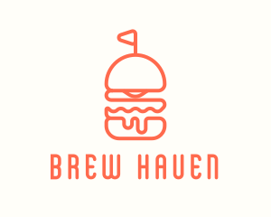 Minimal Cheeseburger Burger logo design