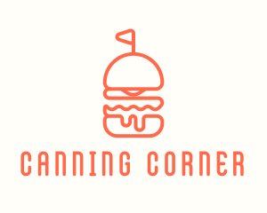 Minimal Cheeseburger Burger logo design