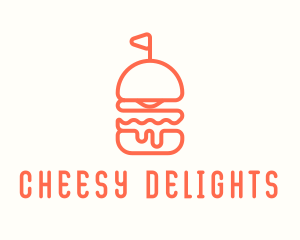 Cheesy - Minimal Cheeseburger Burger logo design