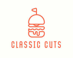 Minimal Cheeseburger Burger logo design