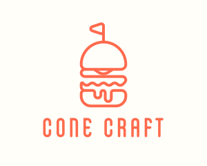 Minimal Cheeseburger Burger logo design