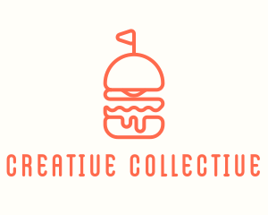 Minimal Cheeseburger Burger logo design