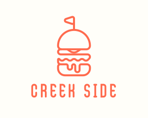 Minimal Cheeseburger Burger logo design