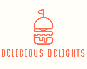 Minimal Cheeseburger Burger logo design