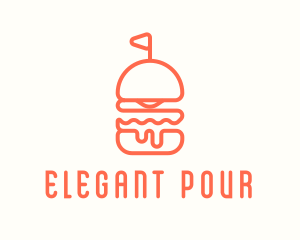 Minimal Cheeseburger Burger logo design