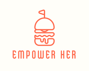 Minimal Cheeseburger Burger logo design