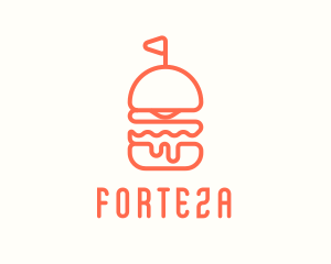 Minimal Cheeseburger Burger logo design