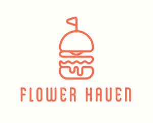 Minimal Cheeseburger Burger logo design