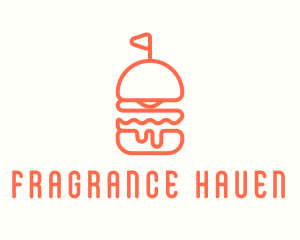 Minimal Cheeseburger Burger logo design