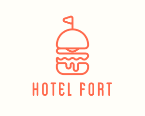 Minimal Cheeseburger Burger logo design