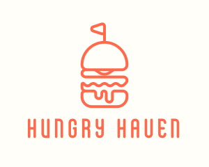 Minimal Cheeseburger Burger logo design