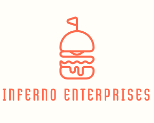 Minimal Cheeseburger Burger logo design