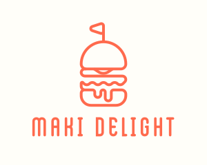 Minimal Cheeseburger Burger logo design