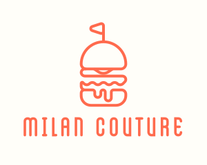 Minimal Cheeseburger Burger logo design