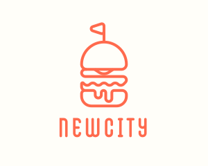 Minimal Cheeseburger Burger logo design