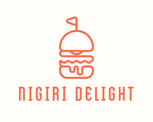 Minimal Cheeseburger Burger logo design