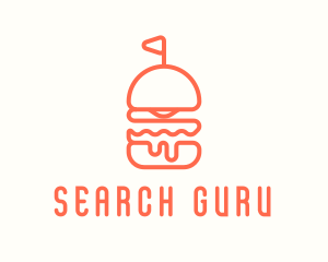 Minimal Cheeseburger Burger logo design