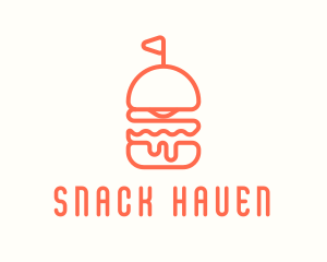 Minimal Cheeseburger Burger logo design