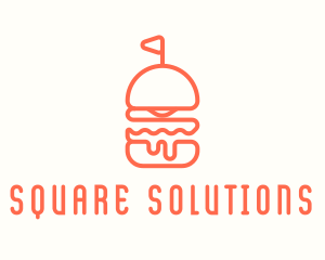 Minimal Cheeseburger Burger logo design