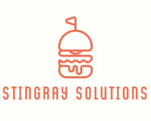 Minimal Cheeseburger Burger logo design