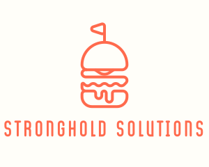 Minimal Cheeseburger Burger logo design