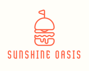 Minimal Cheeseburger Burger logo design