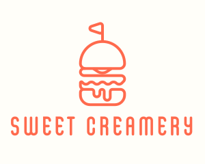 Minimal Cheeseburger Burger logo design