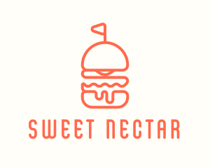 Minimal Cheeseburger Burger logo design