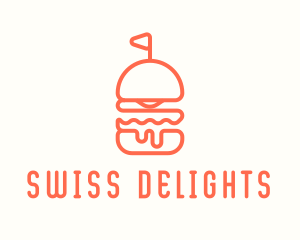 Minimal Cheeseburger Burger logo design